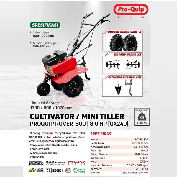 Ready oke] Cultivator Mini Traktor Pro-Quip ROVER 900