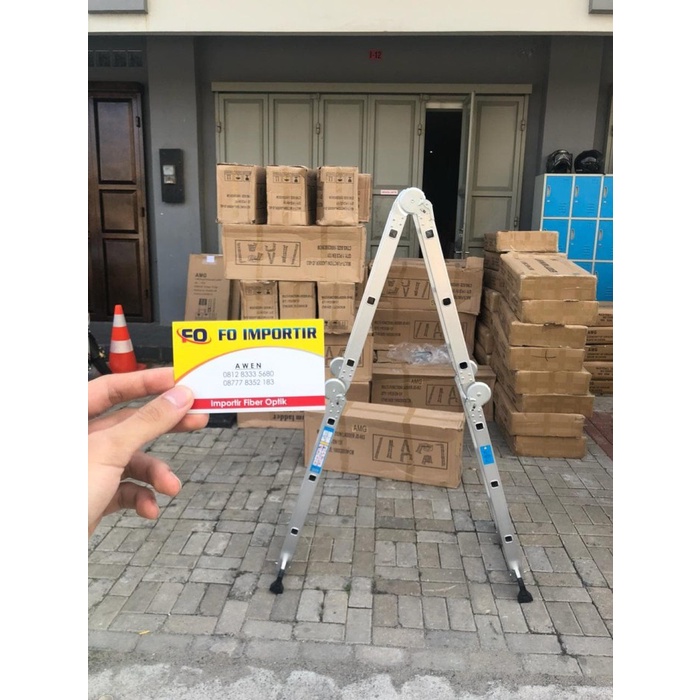 Tangga Lipat Multifungsi Amg 3,7 Meter / Tangga Aluminium 3.7Meter Amg