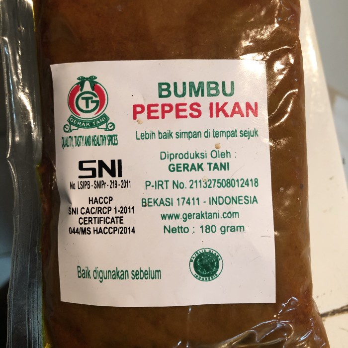 

GRATIS ONGKIR Bumbu Gerak Tani Pepes ikan 180gr