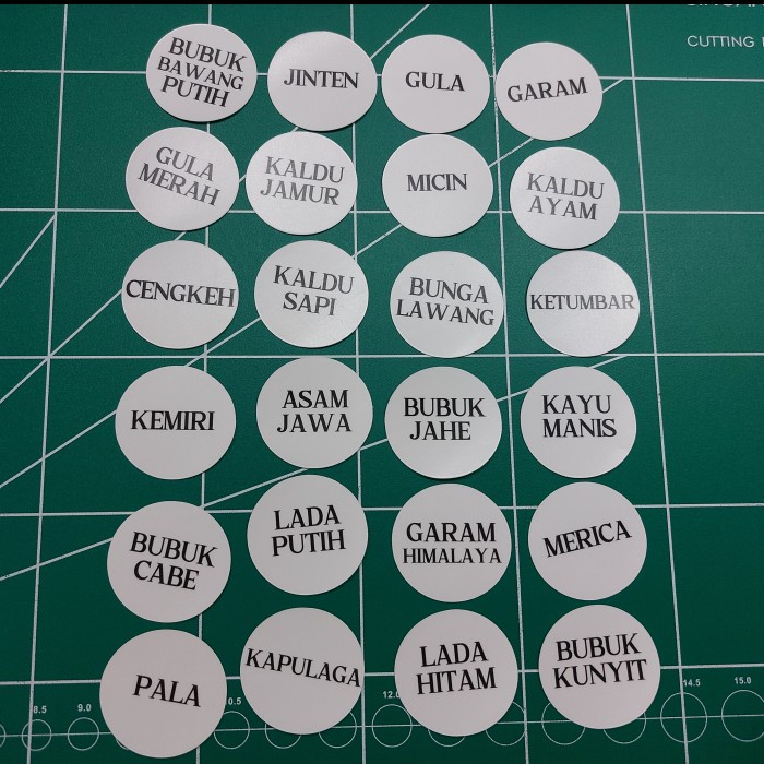 

TERJAMIN (READY ISI 24PCS) LABEL BUMBU AESTHETIC/WATERPROOF/STICKER BUMBU BULAT