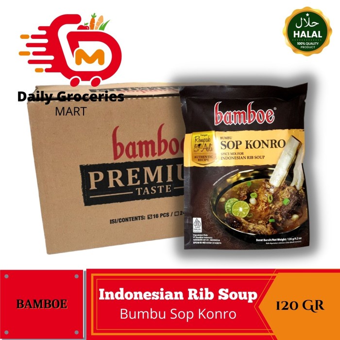 

PRODUK TERBATAS Bumbu Sop Konro BAMBOE Indonesian Rib Soup - Bumbu Instant 120Gr