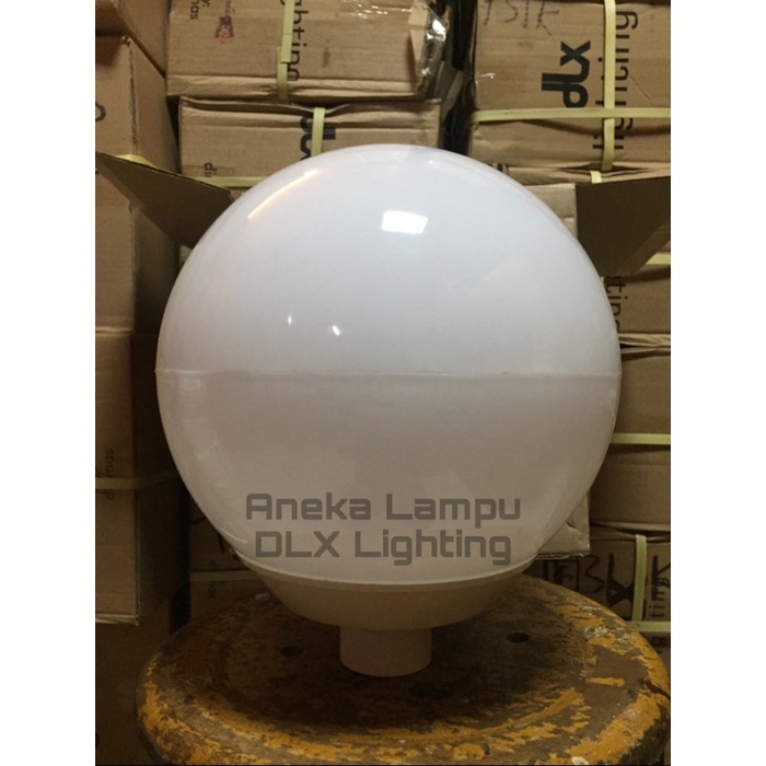 Lampu Taman 10 Mika plastik Bulat Putih susu Genlite no DLX No Kaca