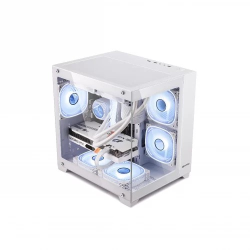 BEBAS ONGKIR - Digital Alliance Casing PC N30S v2 m-ATX Dual Chamber Tempered Glass White