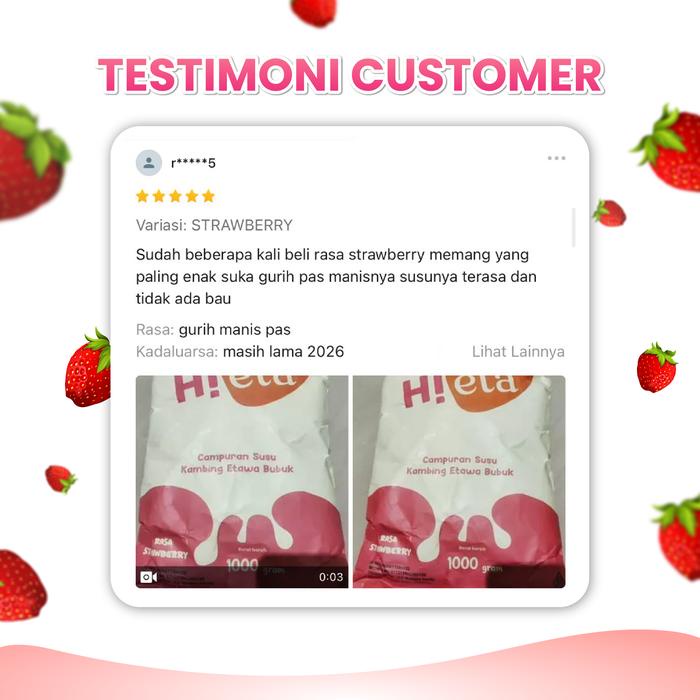 

terbaru !!! susu kambing etawa bubuk rasa strawberry paket 2 hieta ready
