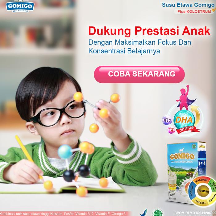 

SUSU KAMBING ETAWA GOMIGO PLUS KOLOSTRUM UNTUK ANAK CERDAS FOKUS BELAJAR DAN ANAK NAFSU MAKAN BERAT