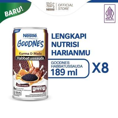 

terbaru !!! susu steril new nestle goodnes kurma dan madu habbatussauda 189ml milk honey ready
