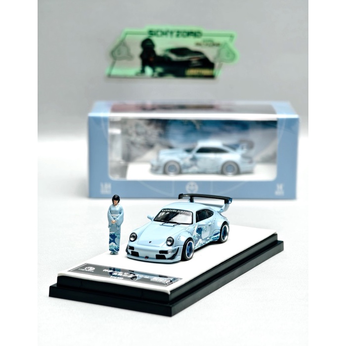 SALE  TIME MICRO PORSCHE RWB 993 KANAGAWA SURFING JAPAN GT WING KIMONO GIRL FIGURE LIMITED