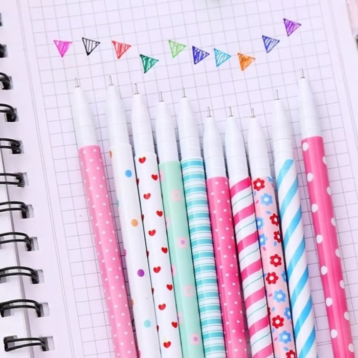 

JTTOP" 10 PCS GEL PENS / PULPEN GEL WARNA-WARNI LUCU 0.38MM