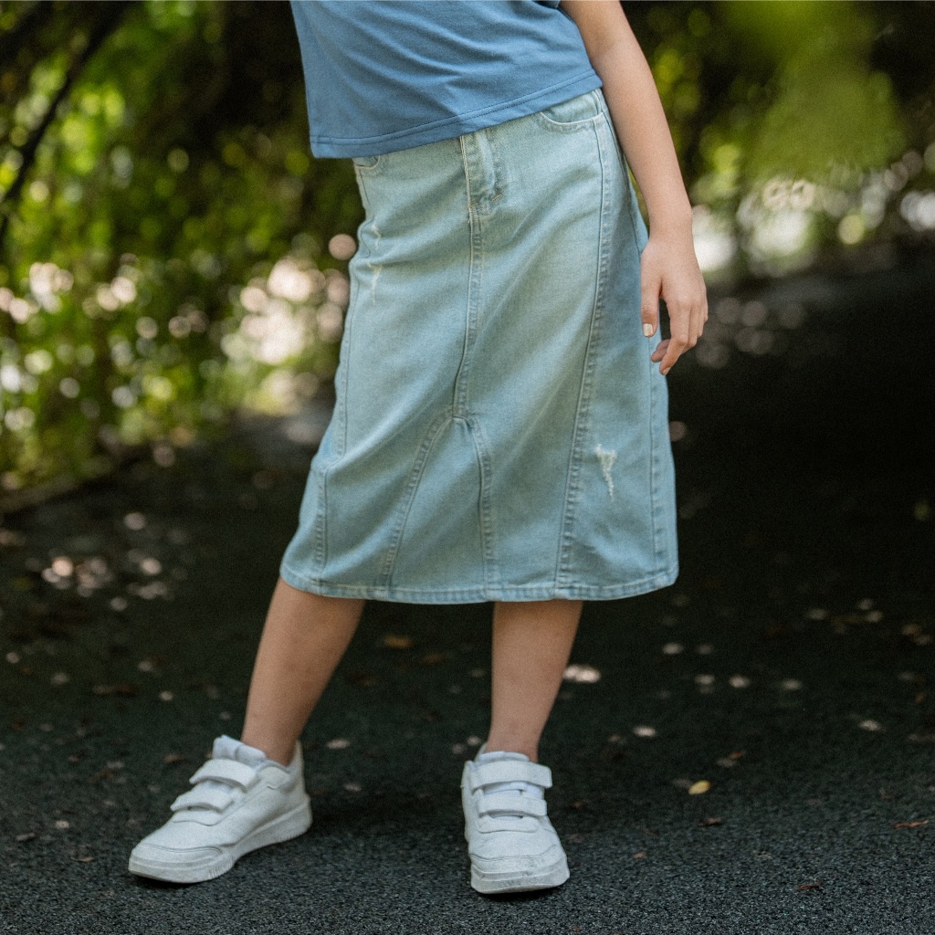 LEWIS EMMA - Long Denim Skirt (2-14 Tahun) Rok Jeans Anak Perempuan / Bawahan Panjang