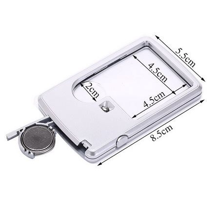 

JTTOP" LED MAGNIFIER DUAL LENS 3X 6X - KACA PEMBESAR LED UKURAN KARTU KREDIT