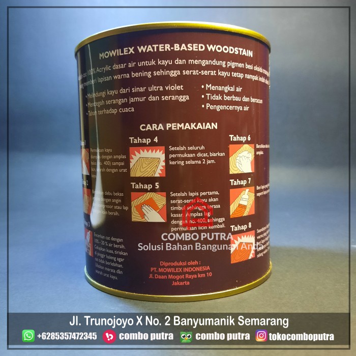 Woodstain Mowilex Kayu Waterbased 1 Liter DiskonJual MurahHarga DiskonObral