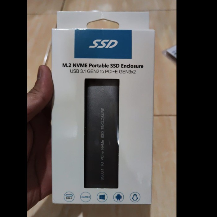 Enclosure SSD M2 NVME Portable Case Besi ( Usb 3.0 to Type C )