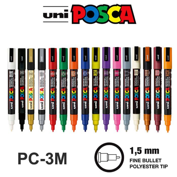

Tahan Lama Uni Posca Pc-3M Marker Pen - Fine Tip