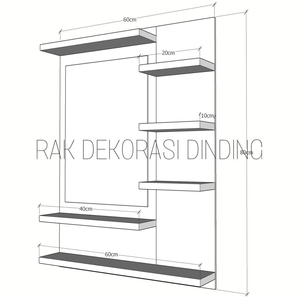 Awet Madeindo Rak Kosmetik Kayu Tempel Dinding Meja Kosmetik Meja Rias Minimalis Gantung Ukuran 80