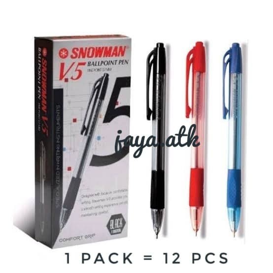 

HJK BALLPOINT - PULPEN V5 HITAM SNOWMAN