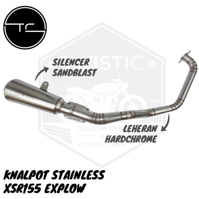 Knalpot Muffler Full System Stainless Explow Motor XSR155 Custom