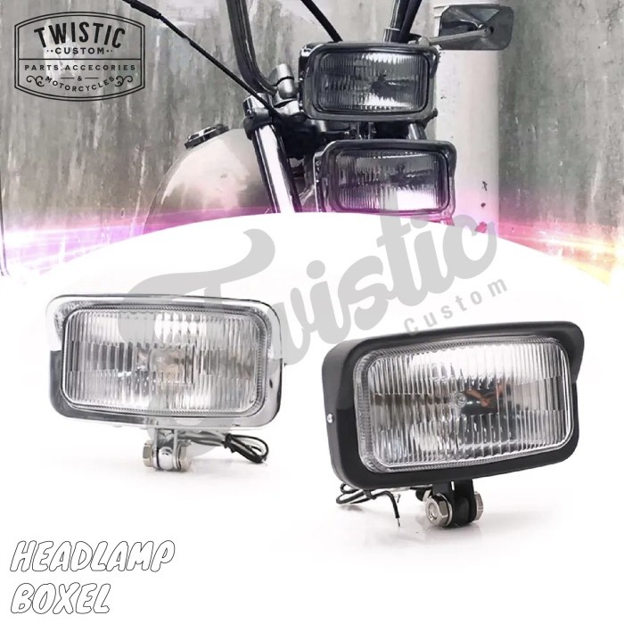 Headlamp Lampu Depan Boxel Motor Custom Japstyle Tracker Scrambler