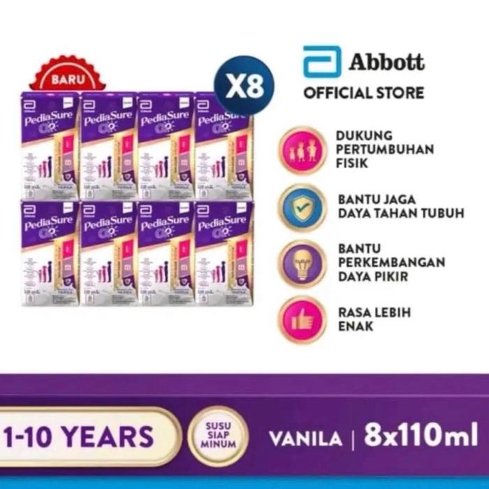 

terbaru !!! pediasure uht 8pcs x 110ml vanilla / coklat ready