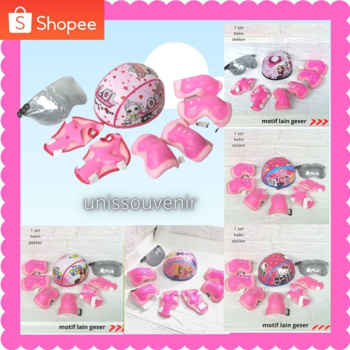 Helm sepeda anak motif bagus untuk anak cewek dan cowok model bogo
