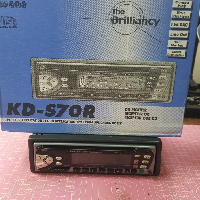 Head Unit mobil single din JVC KD-S70R CD Player
