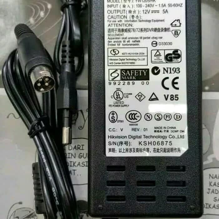 Product Laris Adaptor Hikvision 12V 5A/Adaptor Cctv Hikvision