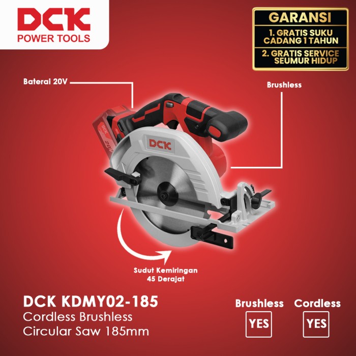 DCK KDMY02-185BM Cordless Brushless Circular Saw 185mm