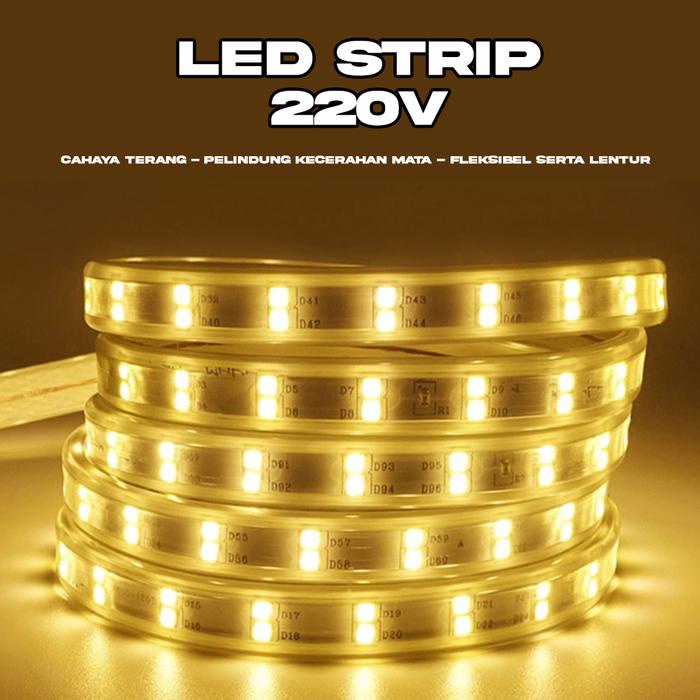 [ Pplus ] LAMPU LED STRIP 5050 LAMPU HIAS / FREE 5 SOKET / PAKET LAMPU LED STRIP TINGGAL COLOK AC
