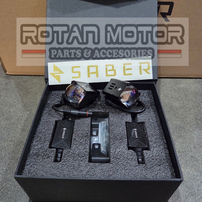 Mini Projie Saber Sr1 Nano V2 / Saber Sr 1 Nano V2 Blue Lens 2X25W / Lampu Tembak Saber