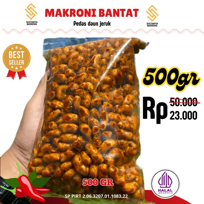 

500gr Makroni Bantet cikruh pedas daun jeruk Cemilan Snack Food Camilan makaroni Makanan Macaroni