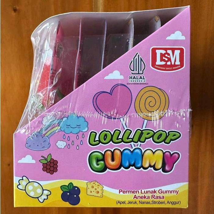 

Lollipop Gummy Permen Lunak 1 pack isi 30 pcs aneka rasa buah buahan
