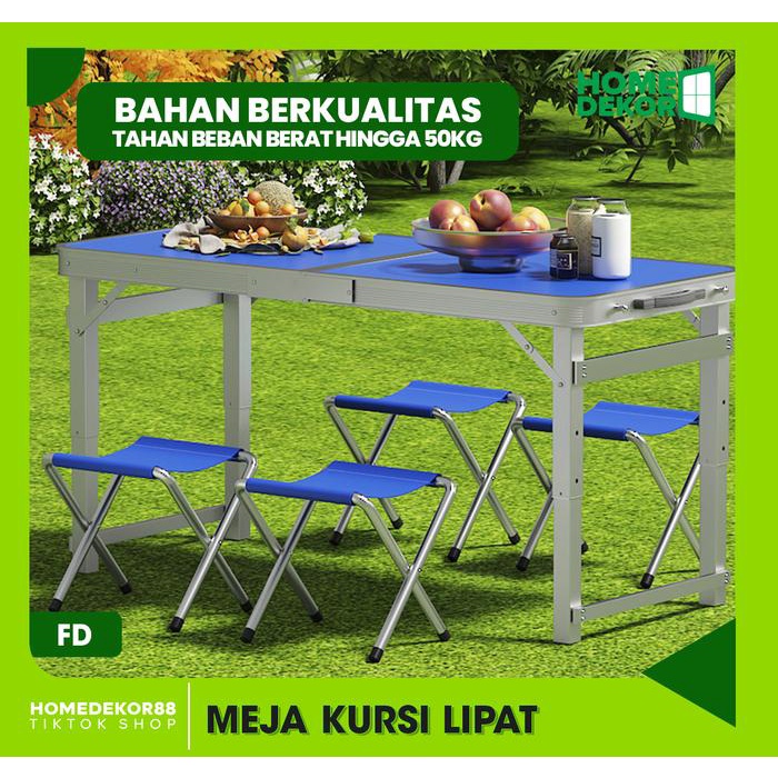 HOMEDEKOR88 Meja Lipat Koper Portable Kaki Kotak Multifungsi Meja Cam Lipat