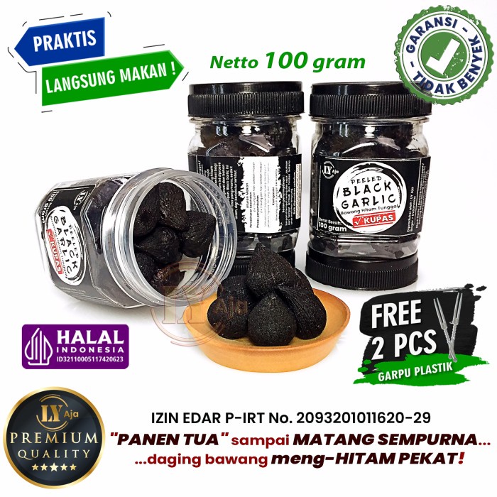 

Sale! Bawang Hitam Tunggal Lanang Kupas 100 Gram Peeled Black Garlic Ly Aja
