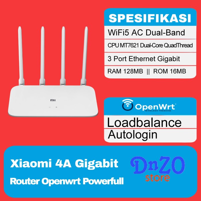 Ready Openwrt Mi4A Gigabit Xiaomi Router Mi 4A Wifi Loadbalance Autologin