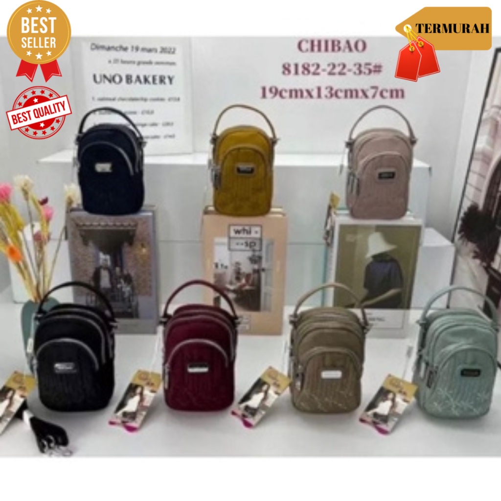 Tas chibao original terbaru 8182-22-35#motif bunga