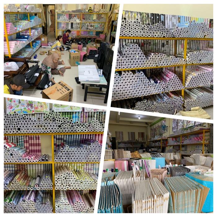 Wallpaper Dinding 10 m 10 meter 45 cm x 10 m MOTIF POLOS HIJAU BIRU ABU PUTIH POLOS PREMIUM
