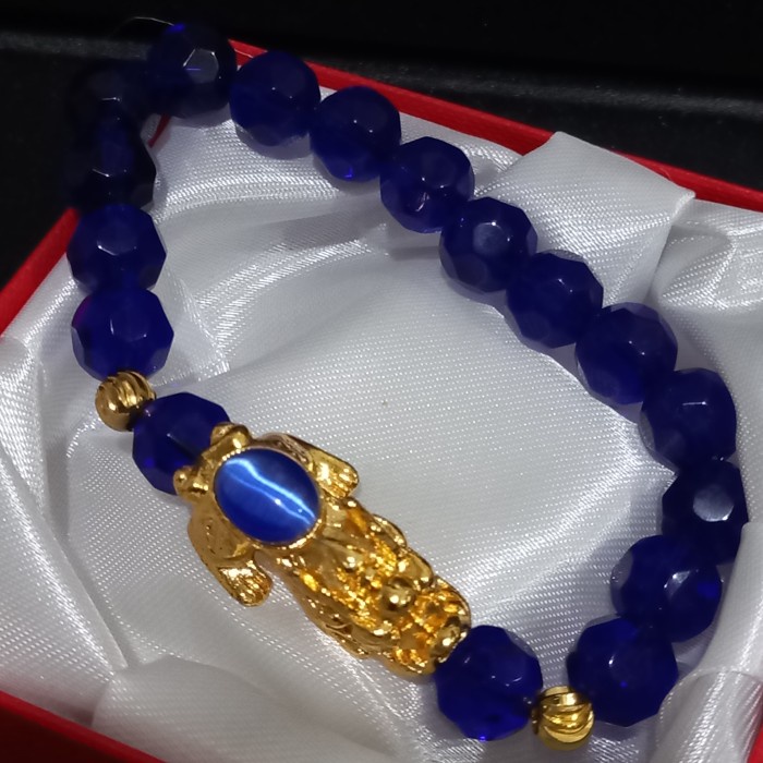 

Terlaris gelang keberuntungan kirin pixiu piyao naga batu kristal biru SALE