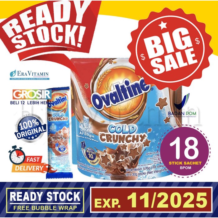 

Ovaltine Cold Crunchy Iced Choco 18stick Minuman Sereal Ice Ovaltin