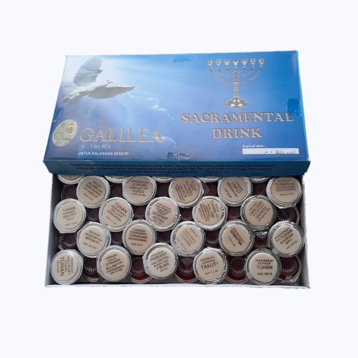 

Anggur Perjamuan Kudus + Hosti AYAT Dalam Satu Kemasan 1 dus isi100pcs