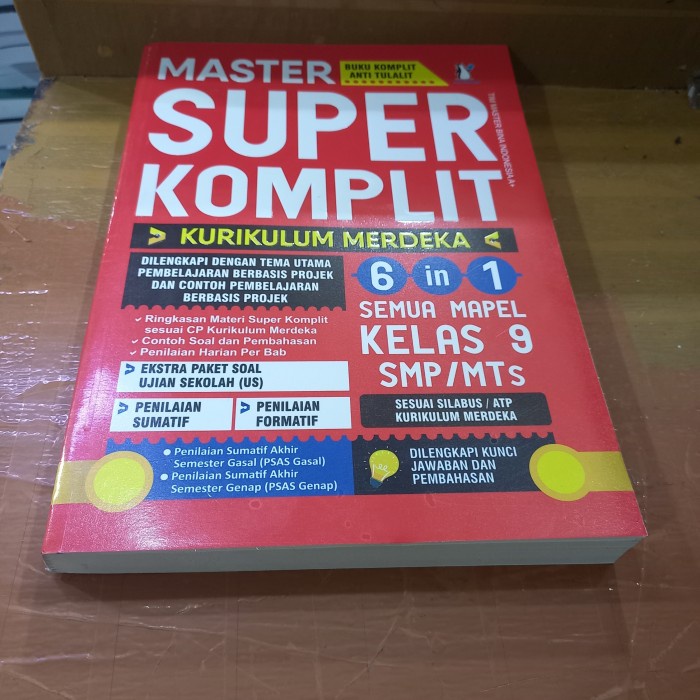 

SALE !!! BUKU ORIGINAL MASTER SUPER KOMPLIT 6 IN 1 SEMUA MAPEL KELAS 9 SMP MTS KURIKULUM MERDEKA