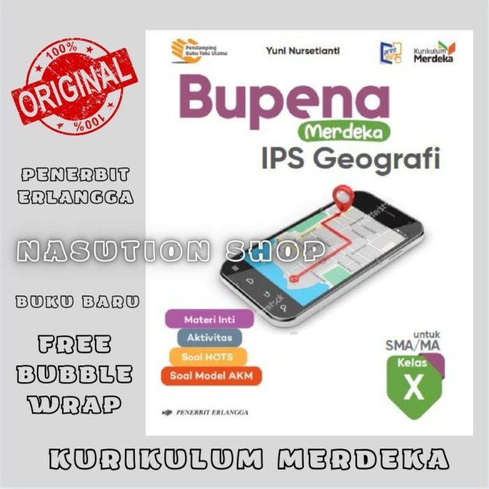 

SALE !!! BUKU BUPENA IPS GEOGRAFI KELAS 1 / X 10 SMA ERLANGGA KURIKULUM MERDEKA READYY