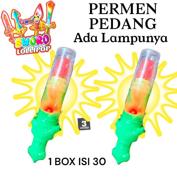 

SALE !!! PERMEN PEDANG LAMPU SWORD LOLLIPOP 1 PAK ISI 30 PCS CANDY READYY