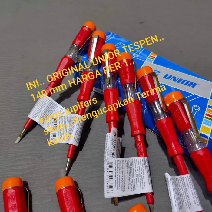 Unior Original Tes Pen Tespen Tester Listrik 140Mm 140 Mm Pln Obeng Ac