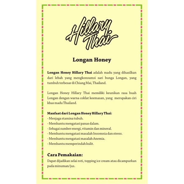 

Hillary Farm Travel Pa Longan Honey