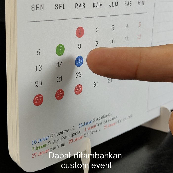 

DISKON KALENDER MEJA ESTETIK DAN UNIK DENGAN FITUR NOTES DAN CUSTOM EVENT. SUDAH ADA HARI LIBUR DAN