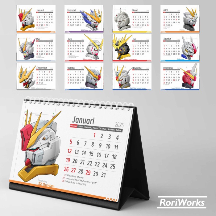 

SALE TERHOTT KALENDER MEJA 2025 - GUNDAM HEAD READYY