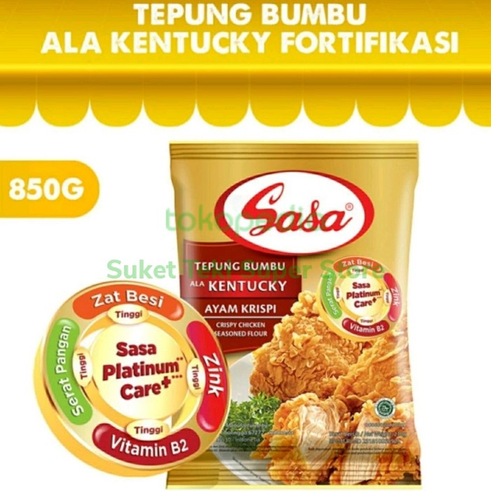 

SALE !!! SASA TEPUNG AYAM GORENG RENYAH 900 GR / KENTUCKY 850 GR PER DUS ISI 12 READYY