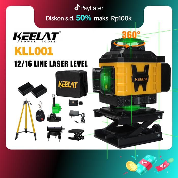 

KEELAT-KLL0001 Laser Level 4D 16Lines/12Lines Adjustable 360 Rotary Cross Auto Measuring Self