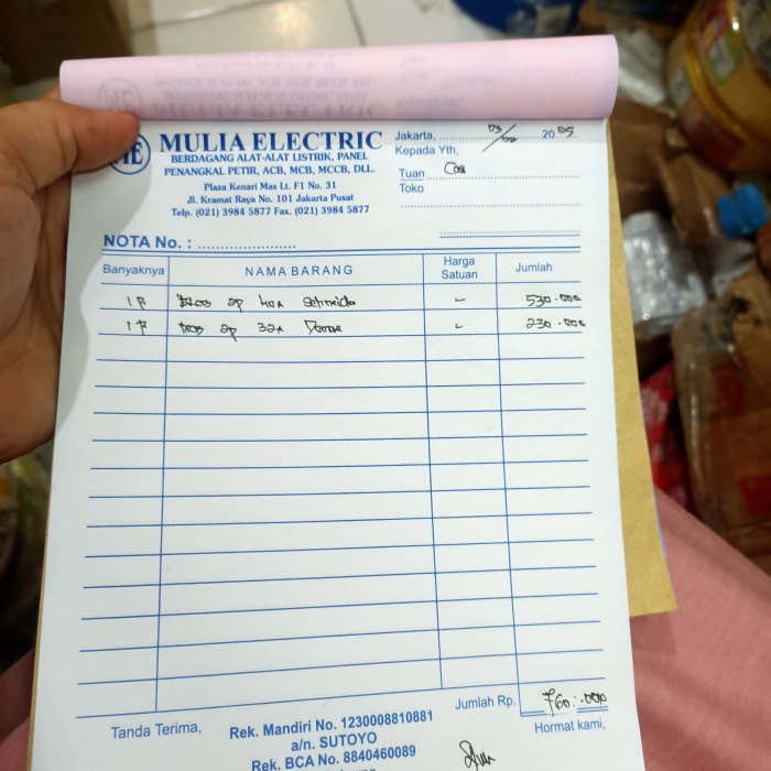 

Nota pembelian Kabel TERLARIS/TERMURAH/TERPOPULER