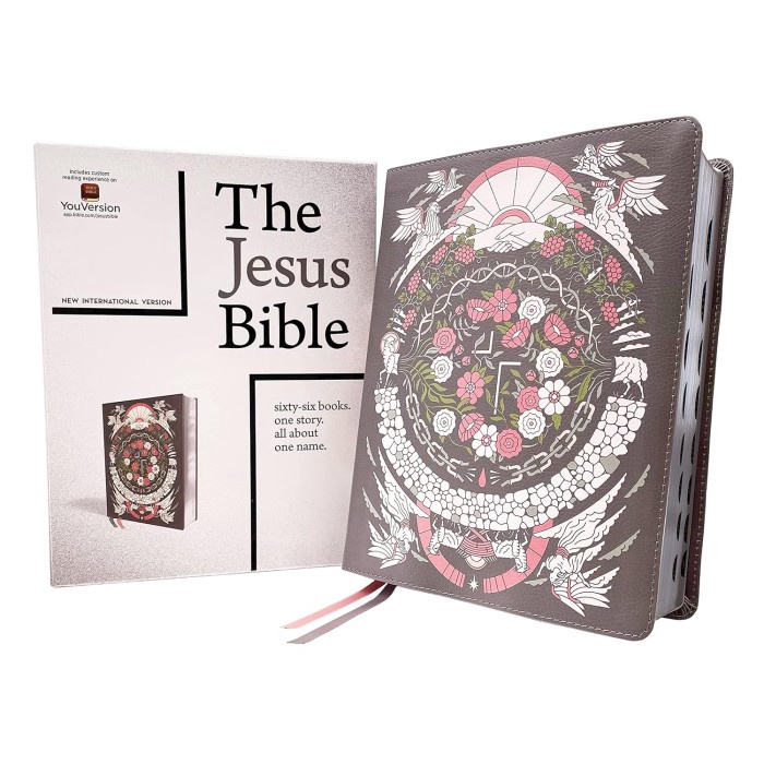 

Niv The Jesus Bible Artist Edition, Soft Leather, Gray Floral-Indexed