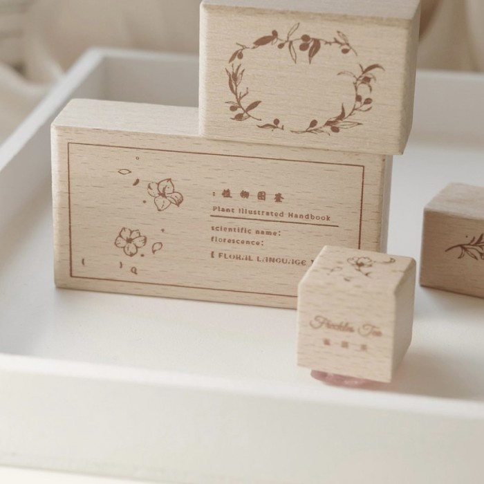 Freckles Tea Flower Leaf Paper Rubber Stamp